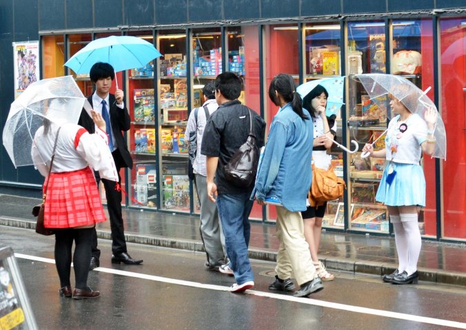 Some people dress up in anime costumes