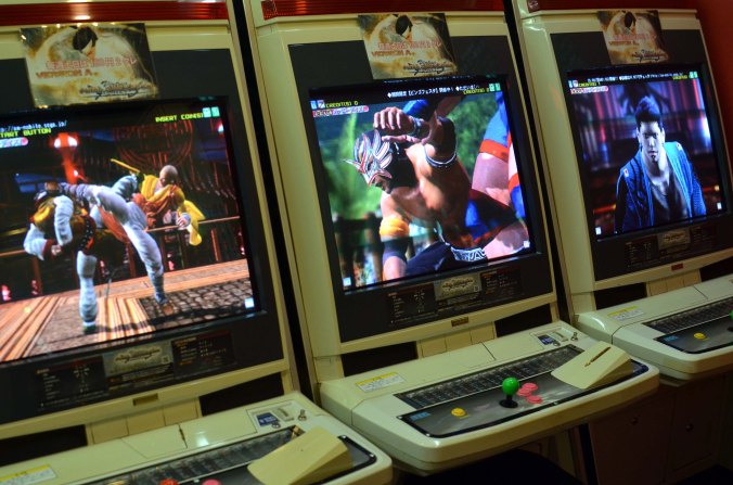 Big, fancy video game units are still popular here.